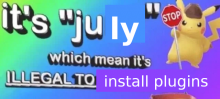 it’s “july” which means it’s illegal to install plugins